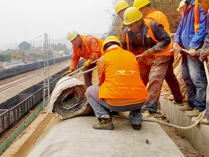 Cement blanket railway slope protection project